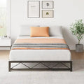 6 Inch Metal Platform Bed Frame with Wavy Pattern