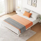 6 Inch Metal Platform Bed Frame with Wavy Pattern