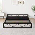 6 Inch Metal Platform Bed Frame with Wavy Pattern