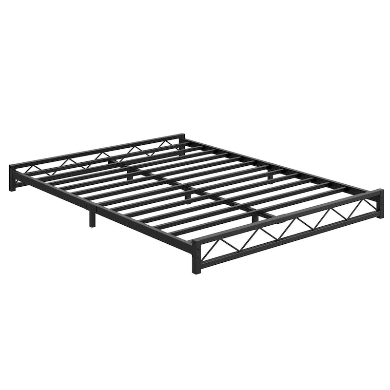 6 Inch Metal Platform Bed Frame with Wavy Pattern
