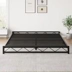 6 Inch Metal Platform Bed Frame with Wavy Pattern