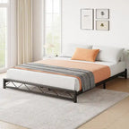 6 Inch Metal Platform Bed Frame with Wavy Pattern