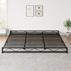 6 Inch Metal Platform Bed Frame with Wavy Pattern