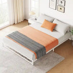 6 Inch Metal Platform Bed Frame with Wavy Pattern