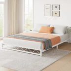 6 Inch Metal Platform Bed Frame with Wavy Pattern