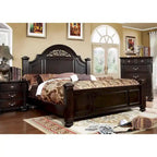 Furniture of America Vame Traditional Walnut Queen Wood Four Poster Bed