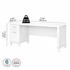 Bush Furniture Somerset 72W Office Desk with Storage Drawers