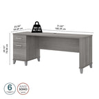 Bush Furniture Somerset 72W Office Desk with Storage Drawers