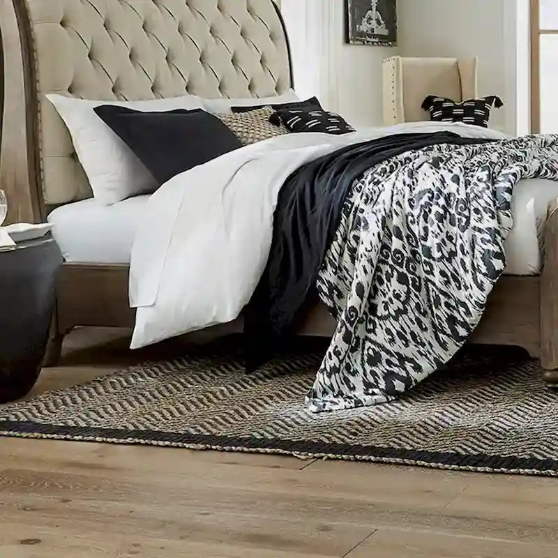 Americana Farmhouse Dusty Taupe King Sleigh Bed