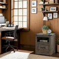 Bridgevine Home Storehouse One Drawer File, Smoked Grey Finish
