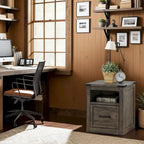 Bridgevine Home Storehouse One Drawer File, Smoked Grey Finish