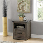 Bridgevine Home Storehouse One Drawer File, Smoked Grey Finish