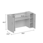 70.9W Large Rectangular Reception Table Desk Working Desk Wirting