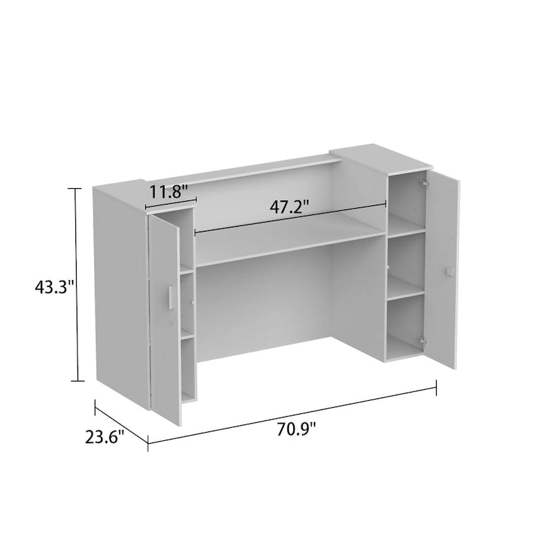 70.9W Large Rectangular Reception Table Desk Working Desk Wirting