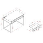 Bird Modern 42-inch Metal Computer Desk with USBs by Furniture of America