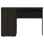 TUHOME Mix L-Shaped Desk with Open Shelving, 2 Drawers, and a Retractable Keyboard