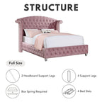 Vyvi Glam Upholstered Pink Button Tufted Wingback Panel Bed by Furniture of America