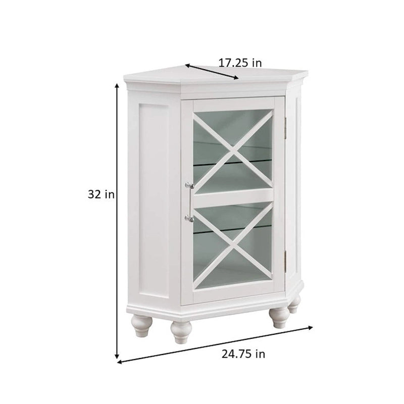 Teamson Home Blue Ridge Corner Wooden Floor Accent Cabinet