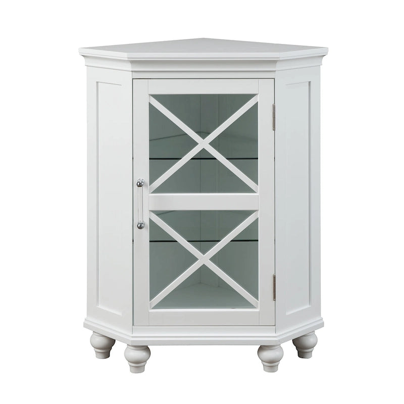 Teamson Home Blue Ridge Corner Wooden Floor Accent Cabinet