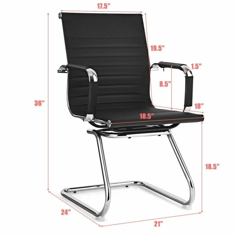 Set of 2 Conference Chair with Protective Arm Sleeves