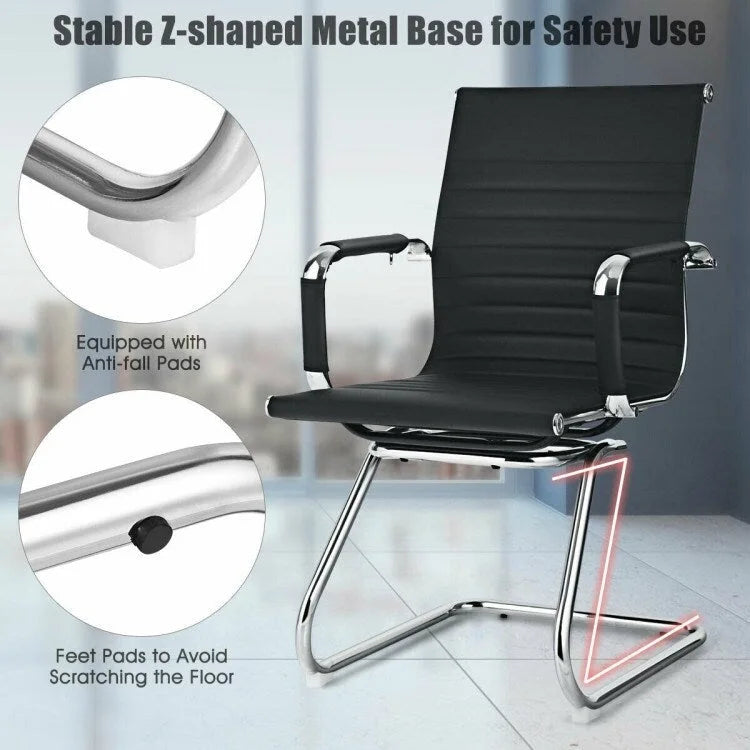 Set of 2 Conference Chair with Protective Arm Sleeves