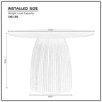 47,24 inch Dining Table for Dining Room 4-6 People Round Dinner Tables Mid-Century Modern Table with Wood Walnut