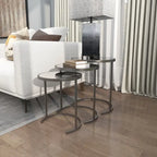 Black/Gold Metal Accent Tables (Pack of 3)