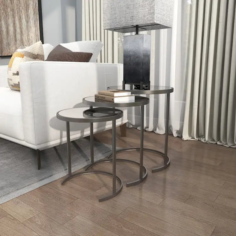 Black/Gold Metal Accent Tables (Pack of 3)