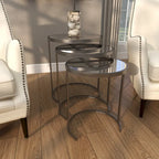 Black/Gold Metal Accent Tables (Pack of 3)