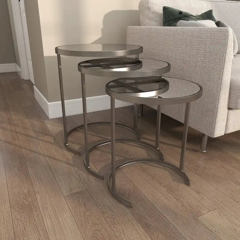 Black/Gold Metal Accent Tables (Pack of 3)