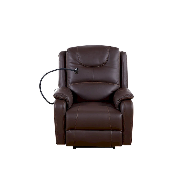 Liyasi Zero Gravity Power Recliner with comfortable lying degree, Massage, Heating and Phone Holder, Side Pockets, USB Charge Po