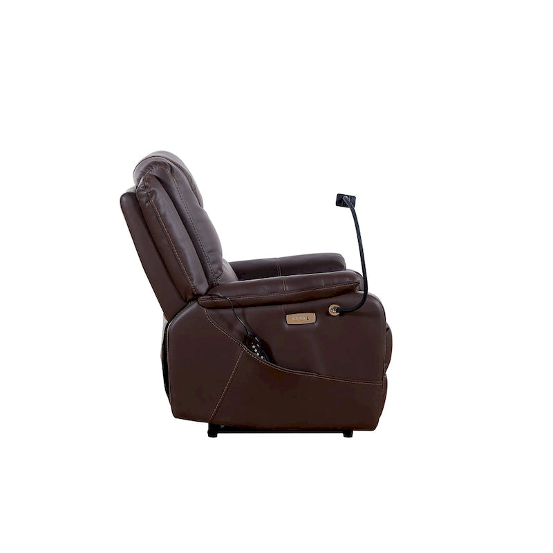 Liyasi Zero Gravity Power Recliner with comfortable lying degree, Massage, Heating and Phone Holder, Side Pockets, USB Charge Po