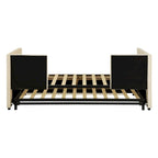 Twin Size Upholstered daybed with Pop Up Trundle, Beige