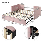 Twin Size Upholstered daybed with Pop Up Trundle, Beige