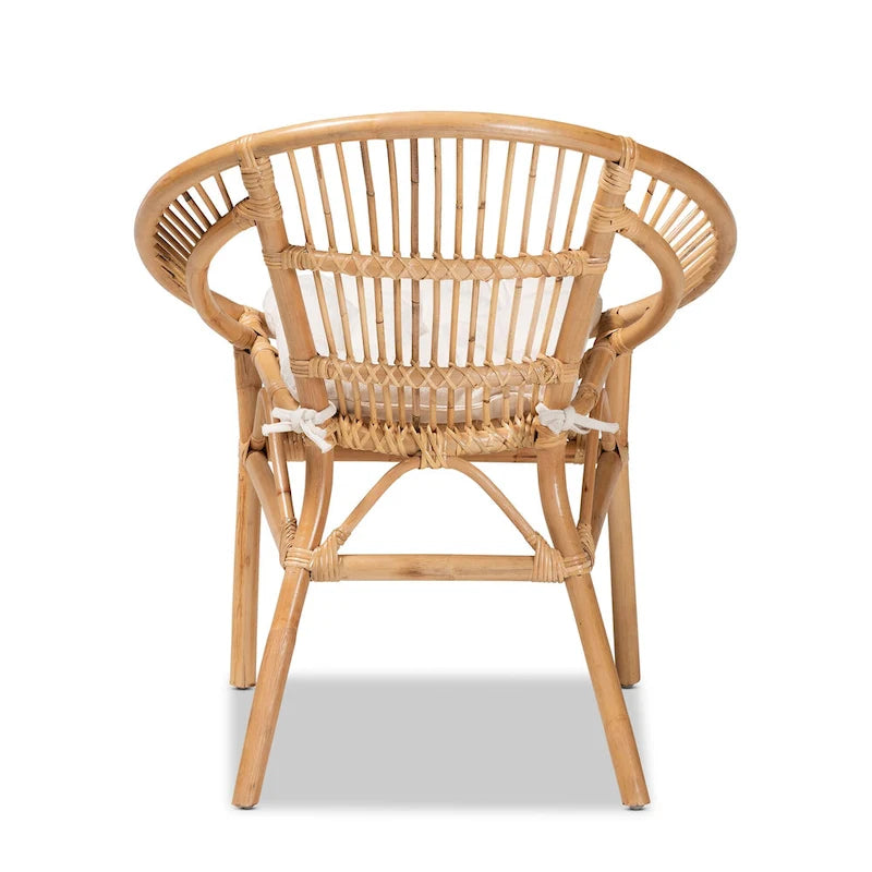 Adrina Modern Bohemian Natural Brown Rattan Dining Chair