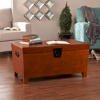 SEI Furniture Liatris Oak Wood Trunk Coffee Table and Set of 2 End Tables