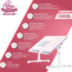 Husband Pillow - Lap Desk Wood Small Top - Fits Up to 17 Laptop - with Dual Cushion, Multifunctional Slot for Tablet