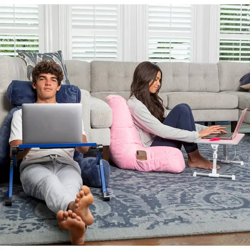 Husband Pillow - Lap Desk Wood Small Top - Fits Up to 17 Laptop - with Dual Cushion, Multifunctional Slot for Tablet