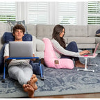 Husband Pillow - Lap Desk Wood Small Top - Fits Up to 17 Laptop - with Dual Cushion, Multifunctional Slot for Tablet