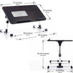 Husband Pillow - Lap Desk Wood Small Top - Fits Up to 17 Laptop - with Dual Cushion, Multifunctional Slot for Tablet