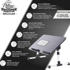 Husband Pillow - Lap Desk Wood Small Top - Fits Up to 17 Laptop - with Dual Cushion, Multifunctional Slot for Tablet
