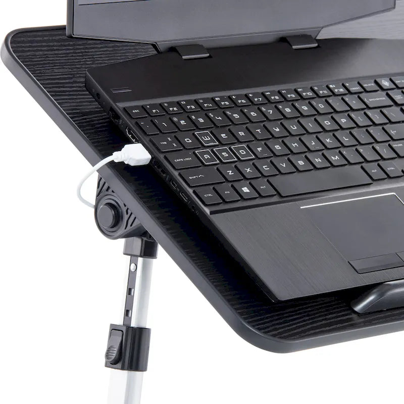 Husband Pillow - Lap Desk Wood Small Top - Fits Up to 17 Laptop - with Dual Cushion, Multifunctional Slot for Tablet