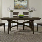 Double Bridge Dark Chestnut Optional 6 Piece Trestle Table Set