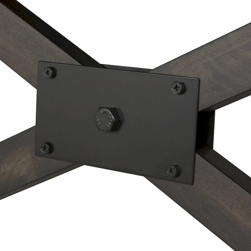 Double Bridge Dark Chestnut Optional 6 Piece Trestle Table Set