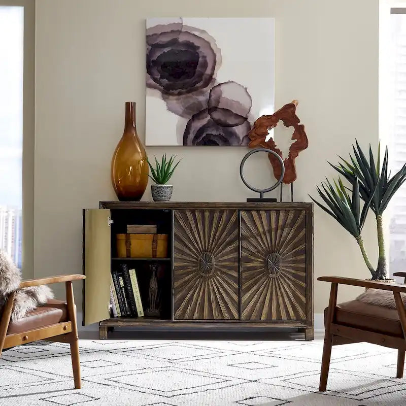 Chaucer Aged Whiskey 3 Door Accent Cabinet