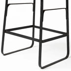 Conan Medium Brown Solid Wood Seat With Black Metal Frame Counter Stool - 15.0L x 16.0W x 25.0H