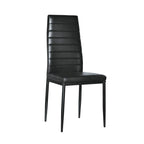 Stripping Texture High Backrest Dining Chairs Set of 4