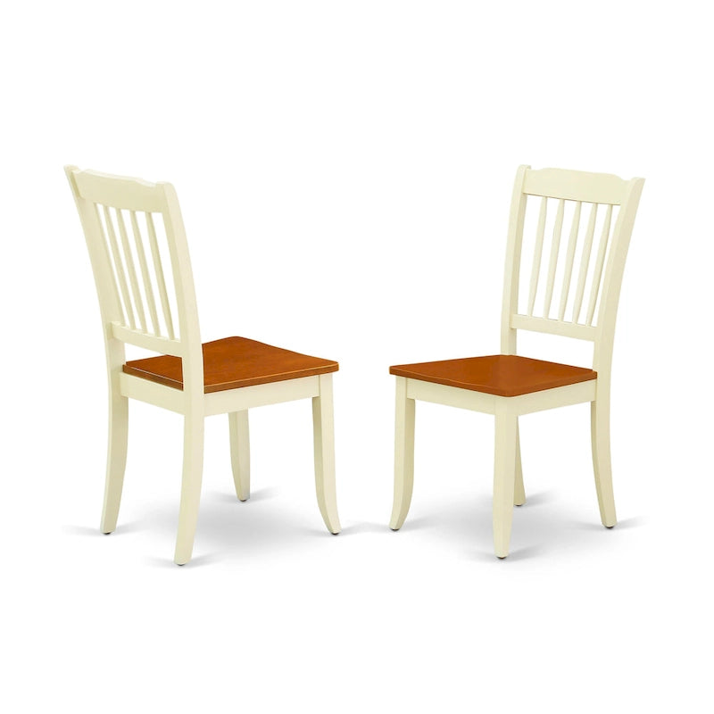 East West Furniture Dining Room Furniture Set- a Round Dining Table and Wood Seat Chairs, Buttermilk & Cherry (Pieces Options)