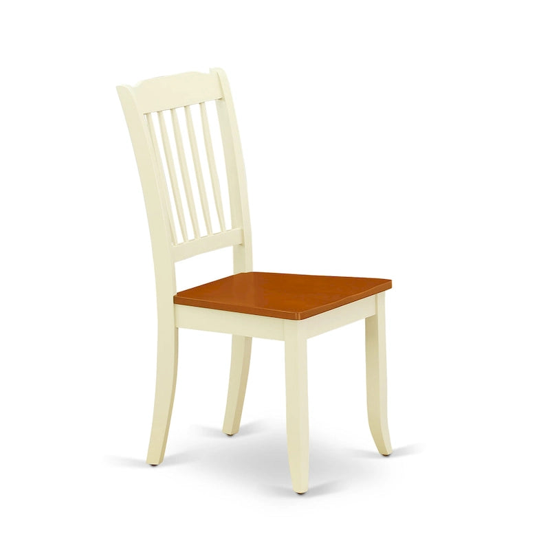 East West Furniture Dining Room Furniture Set- a Round Dining Table and Wood Seat Chairs, Buttermilk & Cherry (Pieces Options)