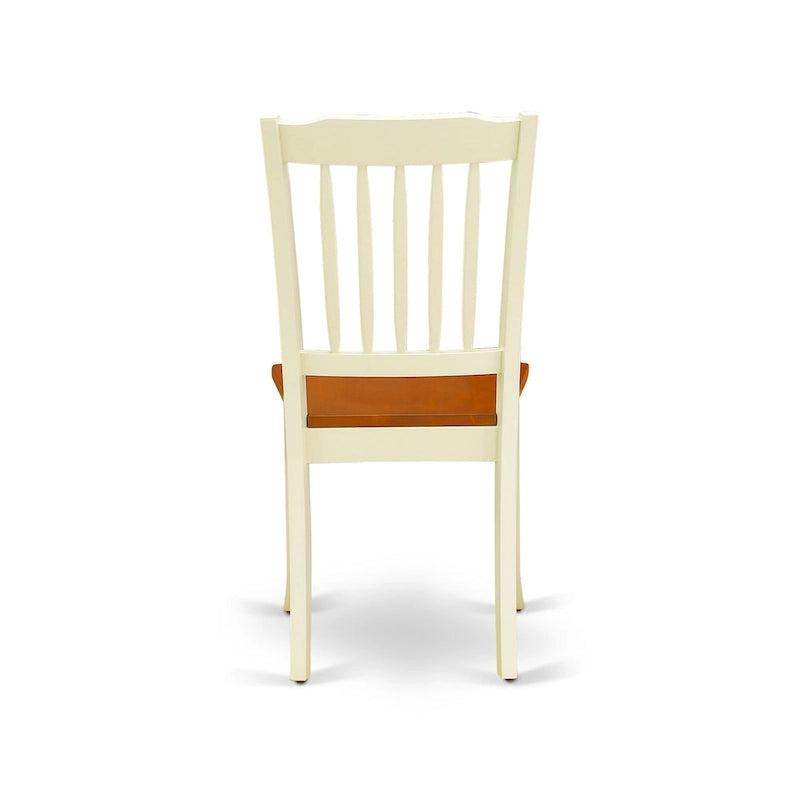 East West Furniture Dining Room Furniture Set- a Round Dining Table and Wood Seat Chairs, Buttermilk & Cherry (Pieces Options)